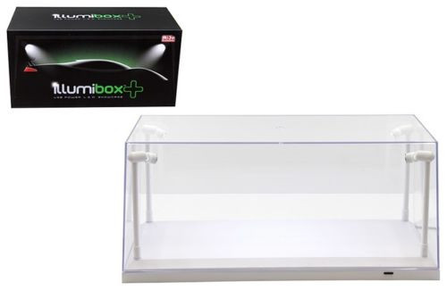 Collectible Display Show Case with LED Lights for 1/18 1/24 Models with White Base Illumibox 14005