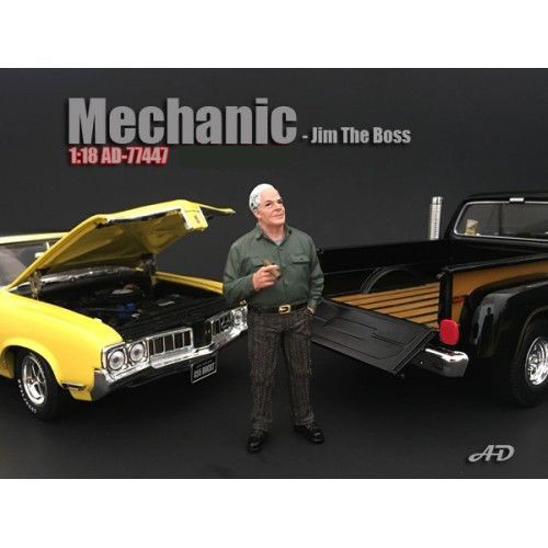 Mechanic Jim The Boss Figurine Figure For 1:18 Models American Diorama 77447