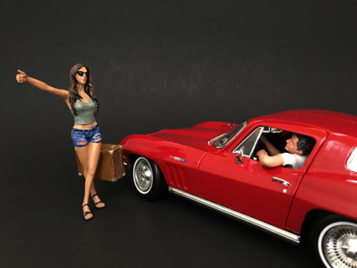 Hitchhiker 2 Piece Figure Set for 1/18 Scale Model Cars American Diorama 23896G