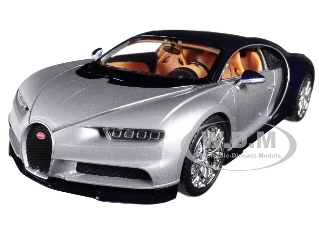 Maisto 1:18 Scale Bugatti Chiron Diecast Toy Model Car Silver/Black 