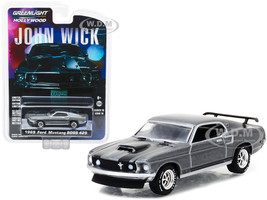 1969 Ford Mustang Boss 429 Gray Metallic Black Stripes John Wick 2014 Movie Hollywood Series Release 18 1/64 Diecast Model Car Greenlight 44780 E