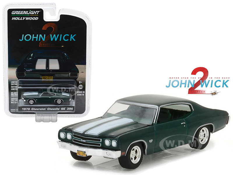 1970 Chevrolet Chevelle SS 396 John Wick Movie Chapter 2 2017 Hollywood Series 18 1/64 Diecast Model Car Greenlight 44780 F