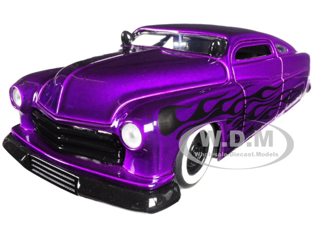 1951 Mercury Purple with Flames Big Time Kustoms 1/24 Diecast Model Car Jada 99061