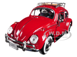 1966 Volkswagen Classic Beetle Red 1/24 Diecast Car Model Motormax 79558 79559
