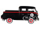 Volkswagen Type 2 T1 Double Cab Pickup #8 Matt Black 1/24 Diecast Car Model Motormax 79562