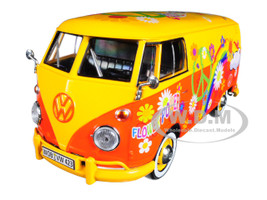 Volkswagen Type 2 T1 Delivery Van Flower Power 1/24 Diecast Car Model Motormax 79563