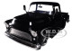 1955 Chevrolet Stepside Pickup Truck Black with Black Wheels 1/24 Diecast Car Model Jada 99041