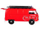 Volkswagen Type 2 T1 Fire Van Red 1/24 Diecast Model Car Motormax 79564