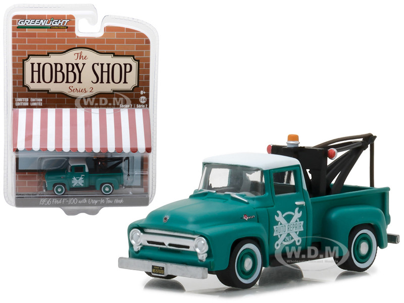 GREENLIGHT 41040 C 1956 FORD F-100 with DROP IN TOW HOOK GULF OIL 1/64 Chase 
