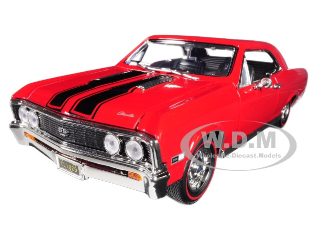 1967 Chevrolet Chevelle SS 396 Red with Black Stripes 1/18 Diecast Model Car Motormax 73104