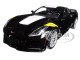 2017 Chevrolet Corvette C7 Grand Sport Black with White Stripe and Yellow Fender Hash Marks 1/18 Model Car Autoart 71273