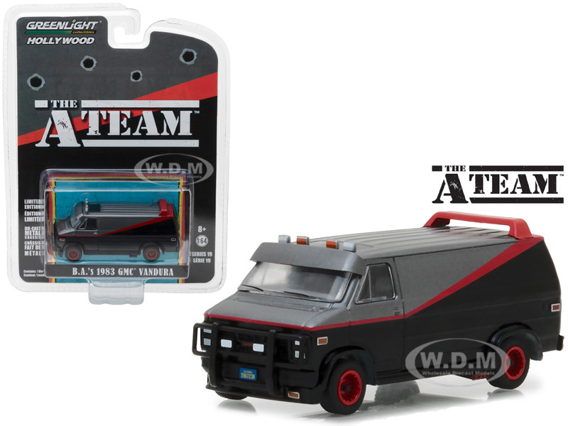 B.A's 1983 GMC Vandura The A Team 1983-1987 TV Series Hollywood Series 19 1/64 Diecast Model Car Greenlight 44790 B
