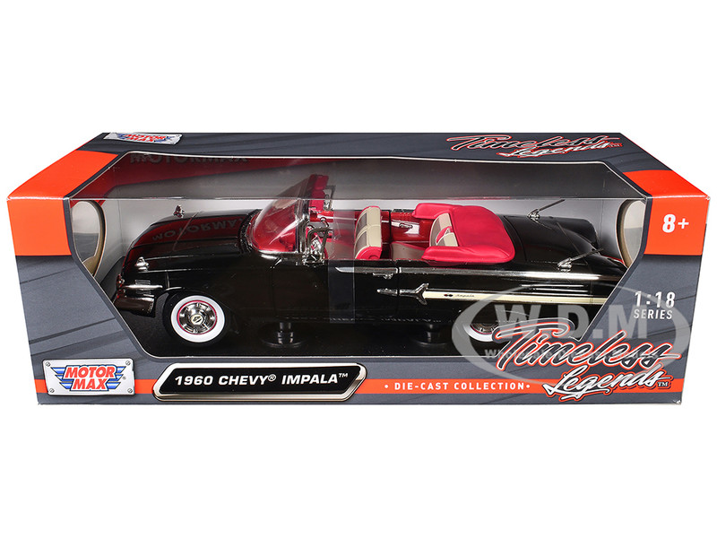 1960 Chevrolet Impala Convertible Black 1/18 Diecast Car Model