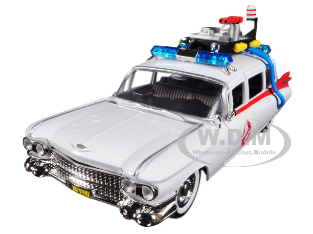 1959 Cadillac Ambulance Ecto-1 From Ghostbusters 1 Movie 1/18 Diecast Model Car by Autoworld AWSS118 