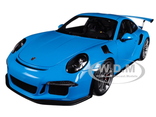Porsche 911 991 Gt3 Rs Miami Blue With Dark Grey Wheels 1 18 Model Car By Autoart