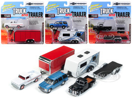 Truck and Trailer Series 2 Set B 3 Trucks Chevrolet Trucks 100th Anniversary 1/64 Diecast Model Cars Johnny Lightning JLBT007 B