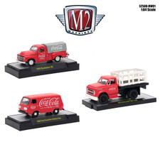 Coca-Cola Release 1 Set 3 Cars Limited Edition 4800 pieces Worldwide Hobby Exclusive 1/64 Diecast Model Cars M2 Machines 52500-RW01