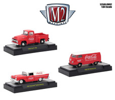 Coca-Cola Release 2 Set 3 Cars Limited Edition 4800 pieces Worldwide Hobby Exclusive 1/64 Diecast Models M2 Machines 52500-RW02