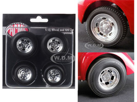 Polished Drag Wheels Tires 4 pcs Set 1941 Gasser 1/18 Acme A1800908W