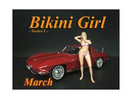 March Bikini Calendar Girl Figure 1/24 Scale Models American Diorama 38267
