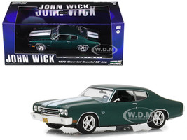 1970 Chevrolet Chevelle SS 396 Green White Stripes John Wick 2014 Movie 1/43 Diecast Model Car Greenlight 86541