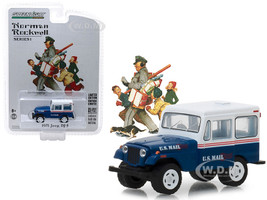 1971 Jeep DJ-5 Blue White Top US Mail Norman Rockwell Delivery Vehicles Series 1 1/64 Diecast Model Car Greenlight 37150 C