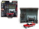 1958 Plymouth Fury Red Darnell's Garage Interior Diorama Christine 1983 Movie 1/64 Diecast Model Johnny Lightning JLDR002 JLSP032