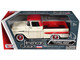 1958 Chevrolet Apache Fleetside Pickup Truck Cream Red Top 1/24 Diecast Model Car Motormax 79311