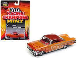 1960 Chevrolet Impala Orange Red Flames Limited Edition 3200 pieces Worldwide 1/64 Diecast Model Car Racing Champions RCSP007