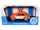 1966 Volkswagen Classic Beetle Rear Luggage Rack Orange 1/24 Diecast Model Car Motormax 79558