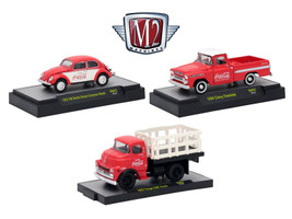 Coca Cola Release 3 Set 3 Cars Limited Edition 4800 pieces Worldwide Hobby Exclusive 1/64 Diecast Models M2 Machines 52500-RW03