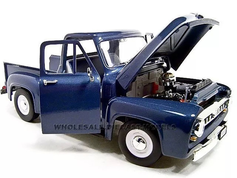 1953 Ford F-100 Pickup Dark Blue 1/18 Diecast Model Car Road