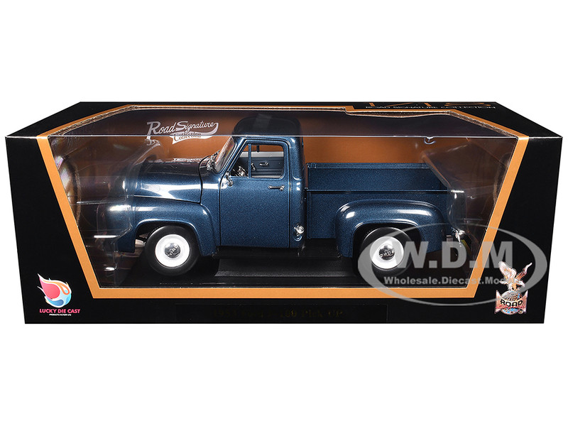 1953 Ford F-100 Pickup Dark Blue 1/18 Diecast Model Car Road