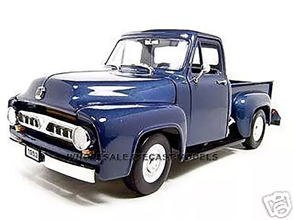 1953 Ford F-100 Pickup Dark Blue 1/18 Diecast Model Car Road