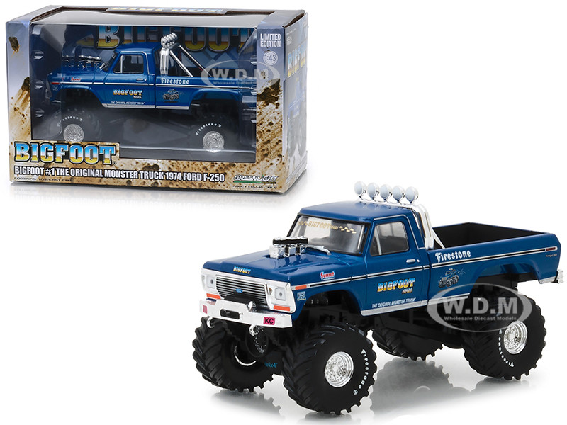 1974 Ford F 250 Monster Truck Bigfoot 1 The Original Monster Truck Blue 1 43 Diecast 1974 Ford F 250 Monster Truck Bigfoot 1 The Original Monster Truck Blue 1 43 Diecast