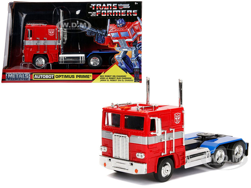 G1 Autobot Optimus Prime Truck Red Robot Chassis Transformers TV Series Hollywood Rides Series 1/24 Diecast Model Jada 99524