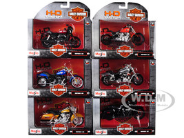 Harley-Davidson Motorcycles 6 piece Set Series 39 1/18 Diecast Models by Maisto 