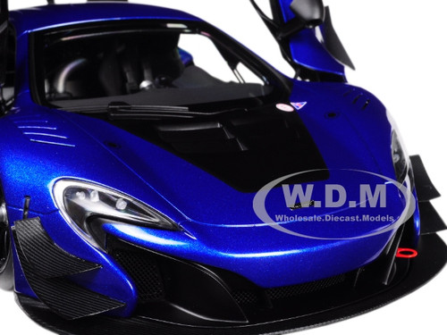 McLaren 650S GT3 Azure Blue Black Accents 1/18 Model Car