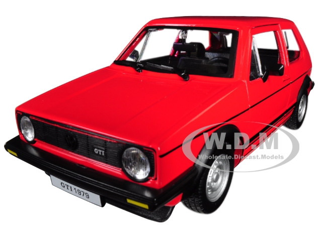 1979 Volkswagen Golf Mk1 GTI Red Black Stripes 1/24 Diecast Model Car Bburago 21089