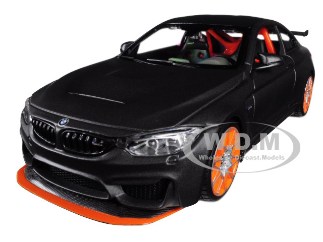 BMW M4 GTS Gray Carbon Top Orange Wheels 1/24 Diecast Model Car Maisto 31246