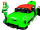 1953 Chevrolet Bel Air Green Red Top Poison Ivy Diecast Figure DC Comics Bombshells Series 1/24 Diecast Model Car Jada 30455