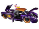 1957 Chevrolet Corvette Purple Batgirl Diecast Figure DC Comics Bombshells Series 1/24 Diecast Model Car Jada 30457