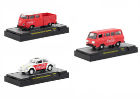 Coca Cola Release 4 Set 3 Cars Limited Edition 4800 pieces Worldwide Hobby Exclusive 1/64 Diecast Models M2 Machines 52500-RW04