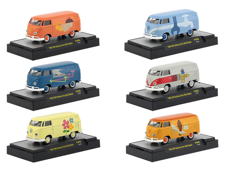 Auto Thentics 6 Piece Set Release 39 IN DISPLAY CASES 1/64 Diecast Model Cars by 