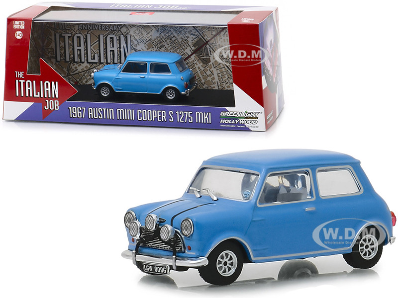 1967 Austin Mini Cooper S 1275 Mki Light Blue The Italian Job 1969 Movie 1 43