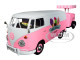 Volkswagen T1 Delivery Van Ice-Cream Trailer Pink White Ice-Cream Shop 1/24 Diecast Model Car Motormax 79672