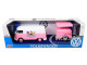 Volkswagen T1 Delivery Van Ice-Cream Trailer Pink White Ice-Cream Shop 1/24 Diecast Model Car Motormax 79672