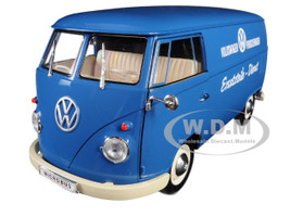 1963 Volkswagen T1 Microbus Volkswagen Porschewagen Blue 1/18 Diecast Model Welly 18053