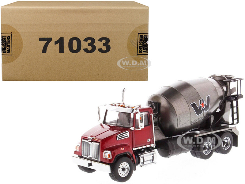 Western Star 4700 SF Concrete Mixer Metallic Red Gray Body 1