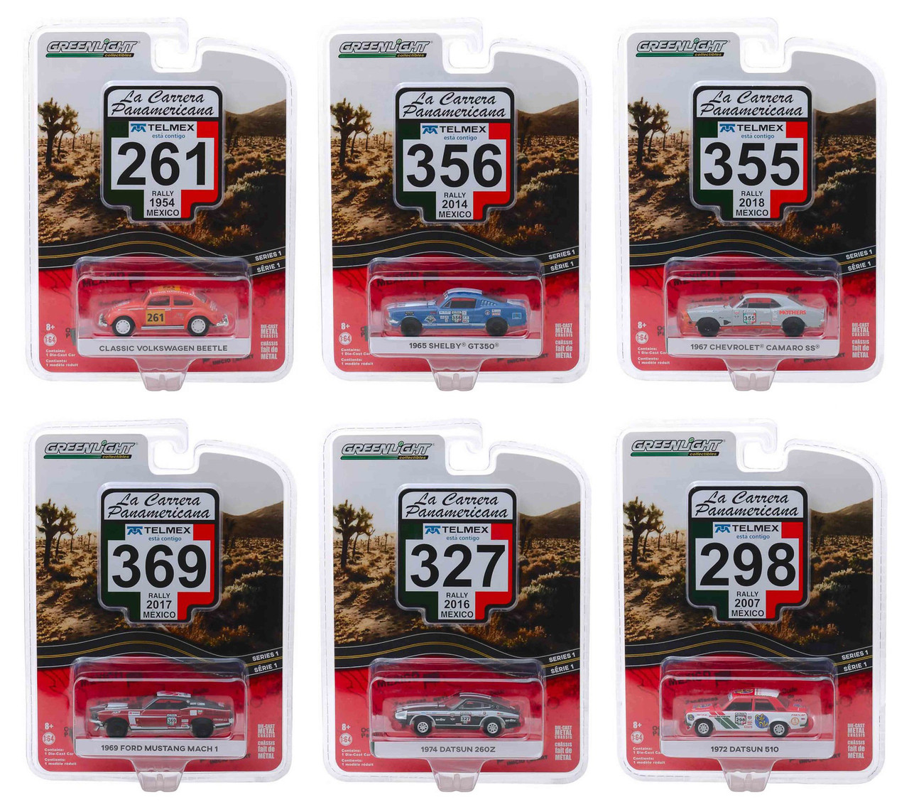 1967 CHEVROLET CAMARO SS #355 /"LA CARRERA PANAMERICANA/" 1//64 GREENLIGHT 13240 C
